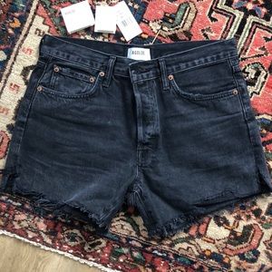 Agolde Parker long shorts black color